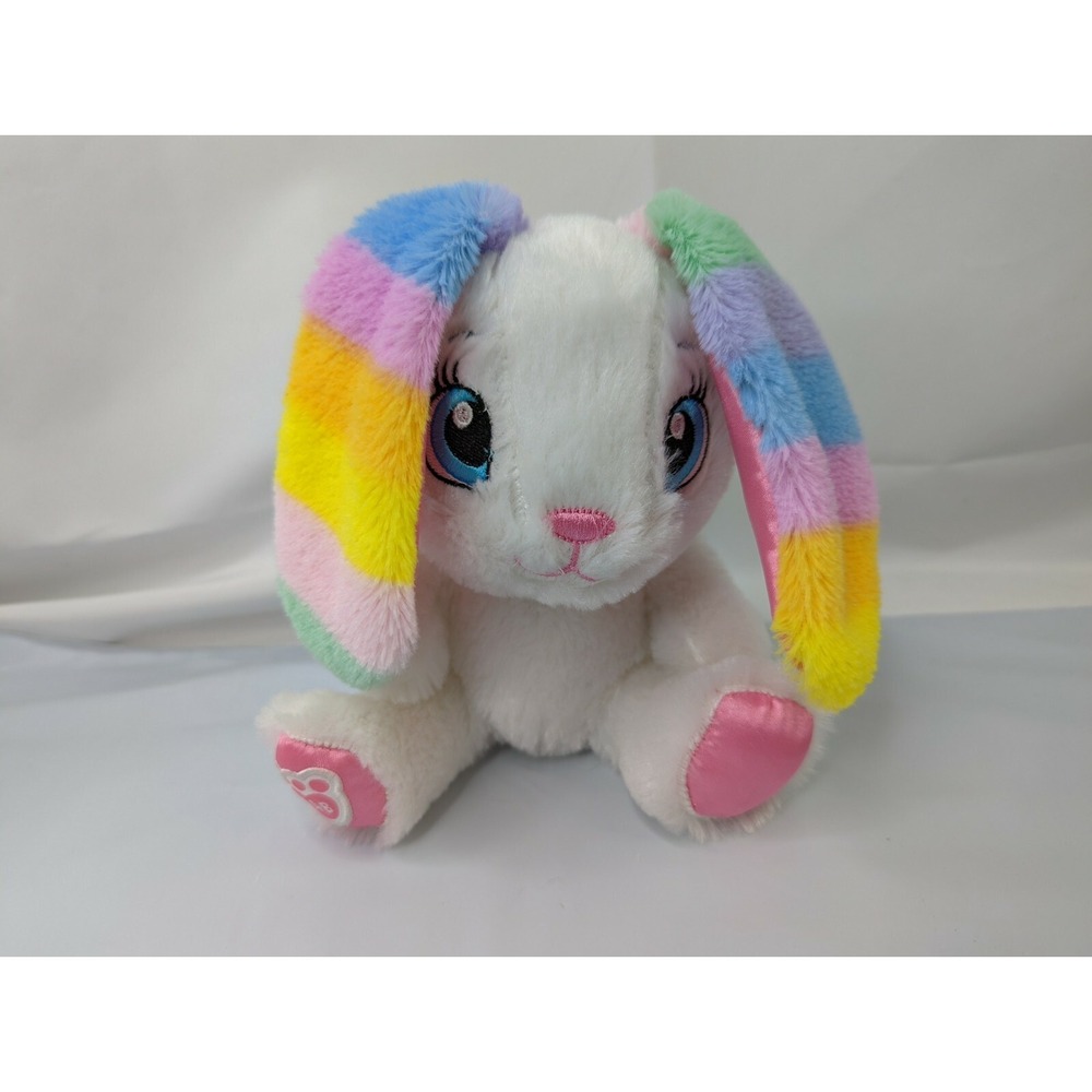 Build a Bear Rabbit Plush Pastel Rainbow 6 Inch Stuffed Animal Toy